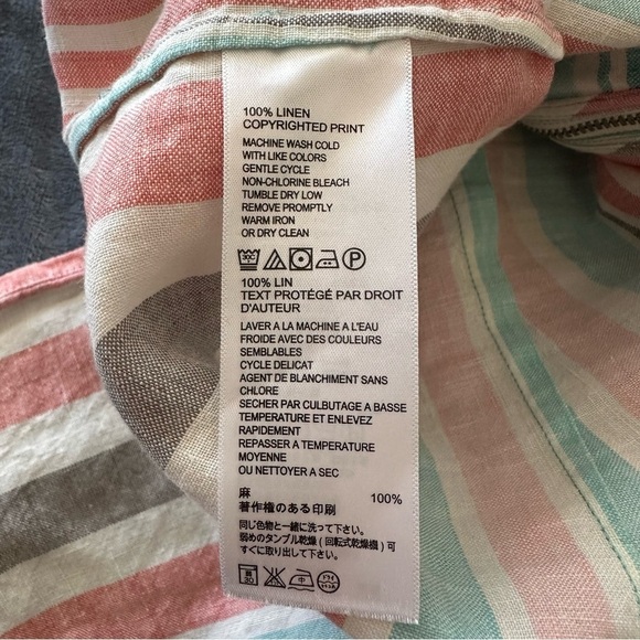 Tommy Bahama Linen Multicolor Striped 1/4 Zip Up Tank Top Size L - Picture 9 of 10